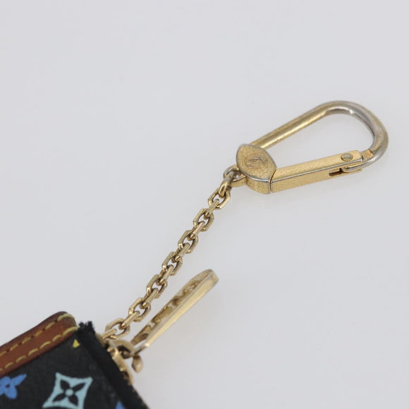 LOUIS VUITTON Multicolor Pochette Cles Coin Purse Black M13664 LV Auth 145350