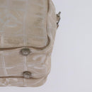 CHANEL New Travel Line Hand Bag Nylon 2way Beige Silver CC Auth 145353-16