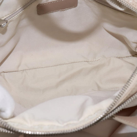 CHANEL New Travel Line Hand Bag Nylon 2way Beige Silver CC Auth 145353