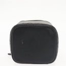 CHANEL Bicolore Vanity Pouch Lamb Skin Black Gold CC Auth 145355-5
