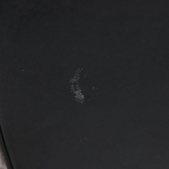 CHANEL Bicolore Vanity Pouch Lamb Skin Black Gold CC Auth 145355