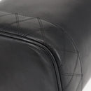 CHANEL Bicolore Vanity Pouch Lamb Skin Black Gold CC Auth 145355-15