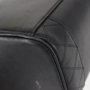 CHANEL Bicolore Vanity Pouch Lamb Skin Black Gold CC Auth 145355-10