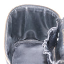 CHANEL Bicolore Vanity Pouch Lamb Skin Black Gold CC Auth 145355-21