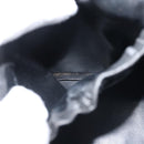 CHANEL Bicolore Vanity Pouch Lamb Skin Black Gold CC Auth 145355-22