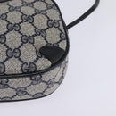 GUCCI GG Supreme Sherry Line Shoulder Bag PVC Navy Gold 89 02 066 Auth 145357-14