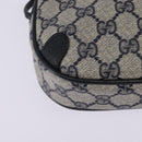 GUCCI GG Supreme Sherry Line Shoulder Bag PVC Navy Gold 89 02 066 Auth 145357-15