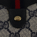 GUCCI GG Supreme Sherry Line Shoulder Bag PVC Navy Gold 89 02 066 Auth 145357-17