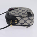 GUCCI GG Supreme Sherry Line Shoulder Bag PVC Navy Gold 89 02 066 Auth 145357-3