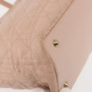 Christian Dior Canage Tote Bag Leather Pink Gold Auth 145360-15