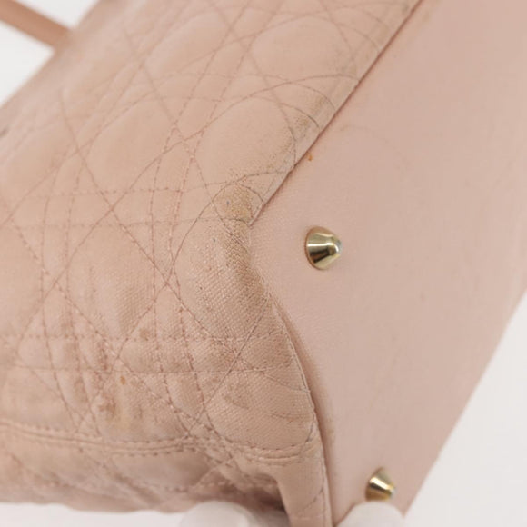 Christian Dior Canage Tote Bag Leather Pink Gold Auth 145360