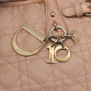 Christian Dior Canage Tote Bag Leather Pink Gold Auth 145360-10