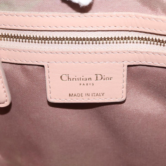 Christian Dior Canage Tote Bag Leather Pink Gold Auth 145360