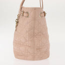 Christian Dior Canage Tote Bag Leather Pink Gold Auth 145360-4