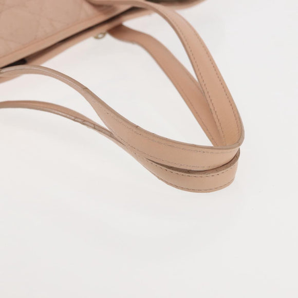 Christian Dior Canage Tote Bag Leather Pink Gold Auth 145360