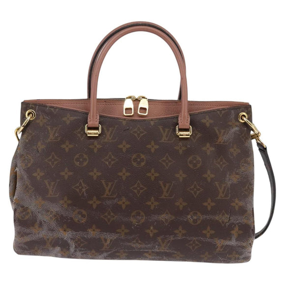 LOUIS VUITTON Monogram Pallas MM Hand Bag 2way Bois De Rose M41598 Auth 145373