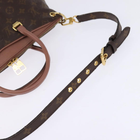 LOUIS VUITTON Monogram Pallas MM Hand Bag 2way Bois De Rose M41598 Auth 145373