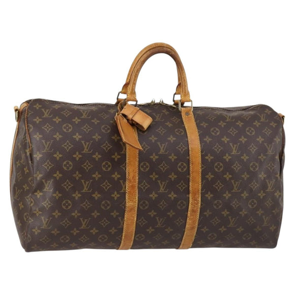 LOUIS VUITTON Monogram Keepall Bandouliere 55 Boston Bag M41414 LV Auth 145385