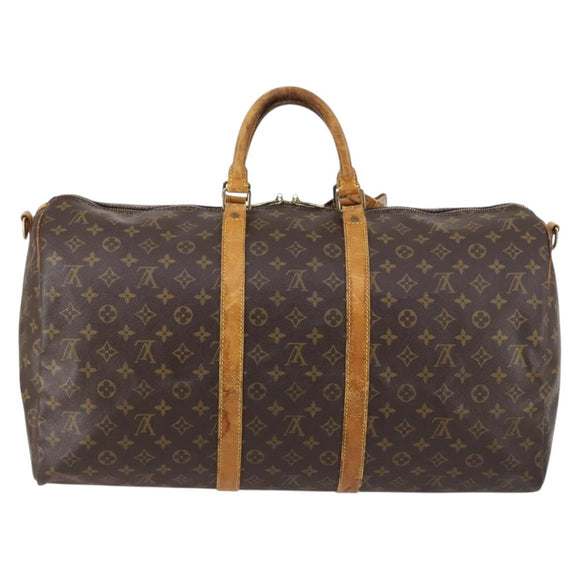 LOUIS VUITTON Monogram Keepall Bandouliere 55 Boston Bag M41414 LV Auth 145385