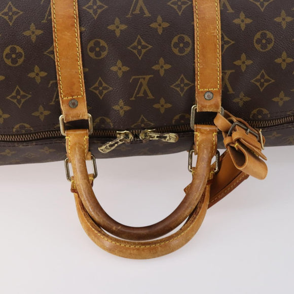 LOUIS VUITTON Monogram Keepall Bandouliere 55 Boston Bag M41414 LV Auth 145385