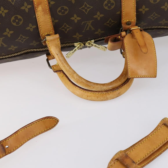 LOUIS VUITTON Monogram Keepall Bandouliere 60 Boston Bag M41412 LV Auth 145386