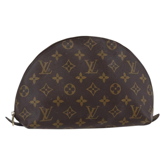 LOUIS VUITTON Monogram Trousse Demi Ronde Cosmetic Pouch M47520 LV Auth 145398