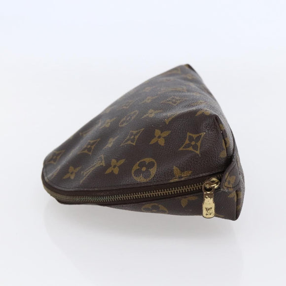 LOUIS VUITTON Monogram Trousse Demi Ronde Cosmetic Pouch M47520 LV Auth 145398