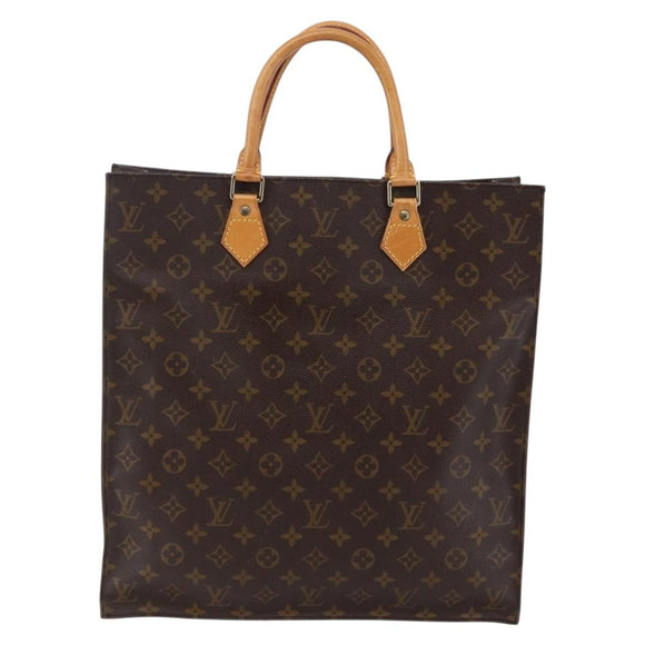LOUIS VUITTON Monogram Sac Plat Hand Bag M51140 LV Auth 145403