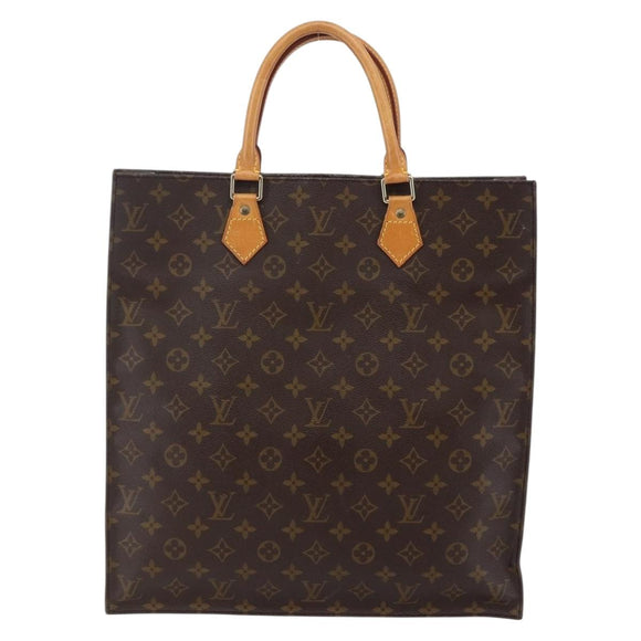 LOUIS VUITTON Monogram Sac Plat Hand Bag M51140 LV Auth 145403