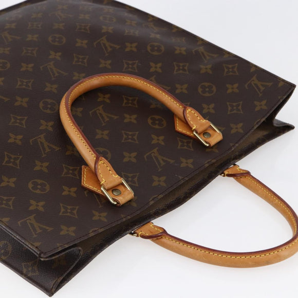 LOUIS VUITTON Monogram Sac Plat Hand Bag M51140 LV Auth 145403
