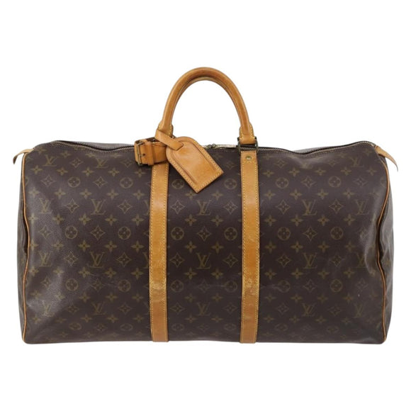 LOUIS VUITTON Monogram Keepall 55 Boston Bag M41424 LV Auth 145409