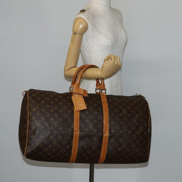 LOUIS VUITTON Monogram Keepall 55 Boston Bag M41424 LV Auth 145410