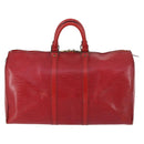 LOUIS VUITTON Epi Keepall 45 Boston Bag Red M42977 LV Auth 145436-13