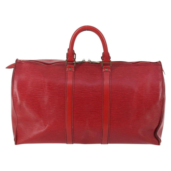 LOUIS VUITTON Epi Keepall 45 Boston Bag Red M42977 LV Auth 145436