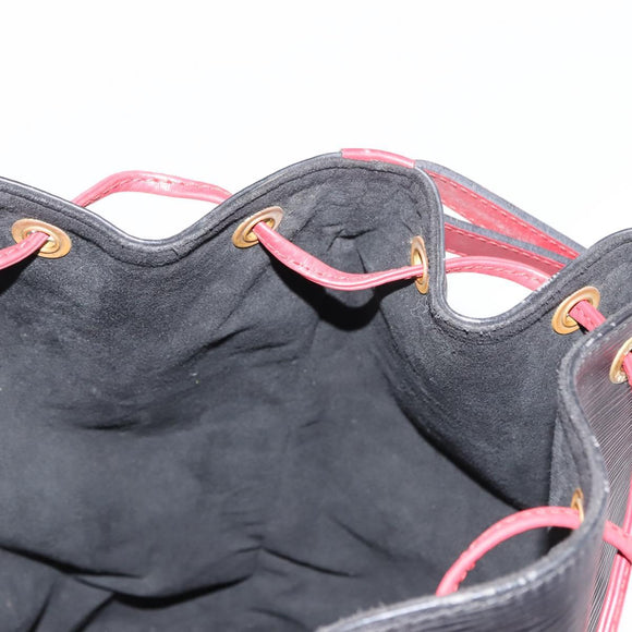 LOUIS VUITTON Epi Noe Shoulder Bag Bicolor Black Red M44017 LV Auth 145455