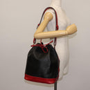 LOUIS VUITTON Epi Noe Shoulder Bag Bicolor Black Red M44017 LV Auth 145455-19