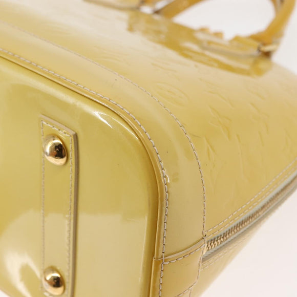 LOUIS VUITTON Monogram Vernis Alma PM Hand Bag Citrin M90101 LV Auth 145459