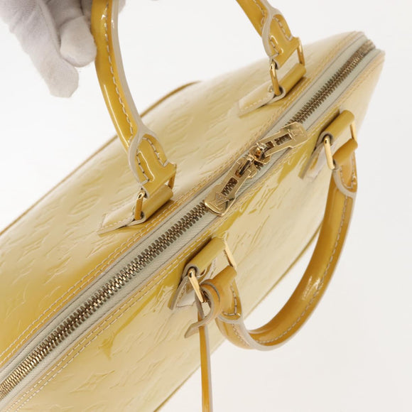 LOUIS VUITTON Monogram Vernis Alma PM Hand Bag Citrin M90101 LV Auth 145459