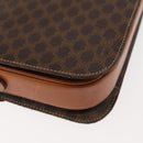 CELINE Macadam Canvas Horse Carriage Shoulder Bag PVC Brown Gold Auth 145468-16