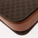 CELINE Macadam Canvas Horse Carriage Shoulder Bag PVC Brown Gold Auth 145468-17