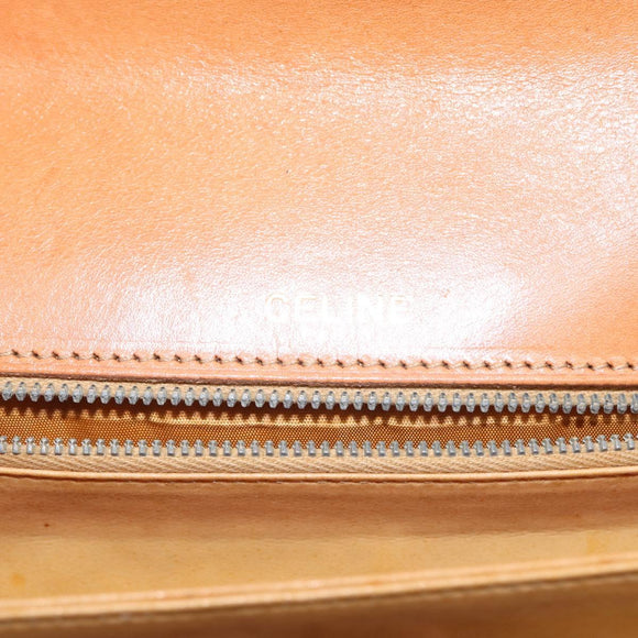 CELINE Macadam Canvas Horse Carriage Shoulder Bag PVC Brown Gold Auth 145468