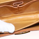 CELINE Macadam Canvas Horse Carriage Shoulder Bag PVC Brown Gold Auth 145468-10