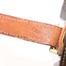 CELINE Macadam Canvas Horse Carriage Shoulder Bag PVC Brown Gold Auth 145468-12