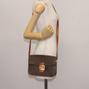 CELINE Macadam Canvas Horse Carriage Shoulder Bag PVC Brown Gold Auth 145468-23