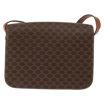 CELINE Macadam Canvas Horse Carriage Shoulder Bag PVC Brown Gold Auth 145468 - 0