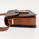 CELINE Macadam Canvas Horse Carriage Shoulder Bag PVC Brown Gold Auth 145468-4