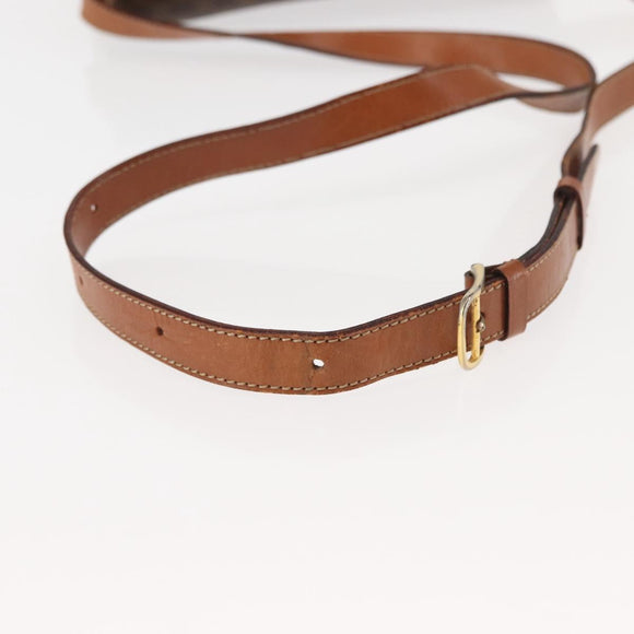 CELINE Macadam Canvas Horse Carriage Shoulder Bag PVC Brown Gold Auth 145468