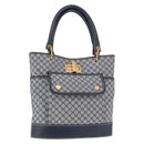 CELINE Macadam Canvas Hand Bag Blue Gold Auth 145470-1