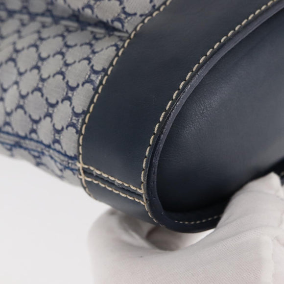 CELINE Macadam Canvas Hand Bag Blue Gold Auth 145470