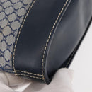 CELINE Macadam Canvas Hand Bag Blue Gold Auth 145470-15